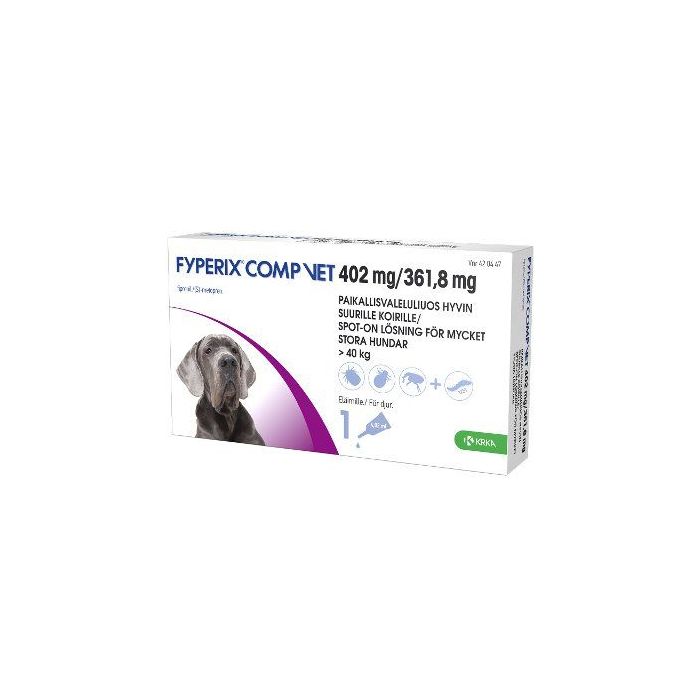 FYPERIX COMP VET 402 mg/361,8 mg 4,02 ml paikallisvaleluliuos koiralle yli 40 kg-13