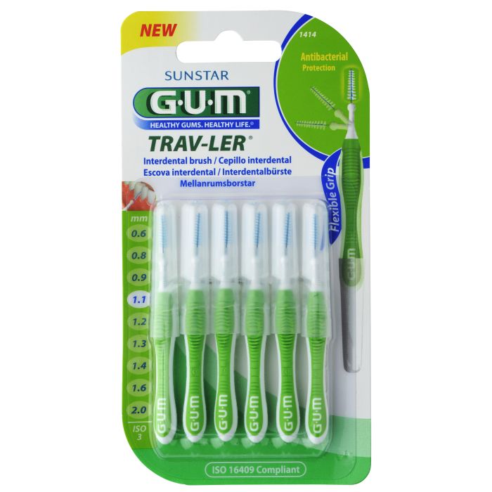 Gum Trav-Ler väliharja 1,1 mm vihreä 6 kpl-13