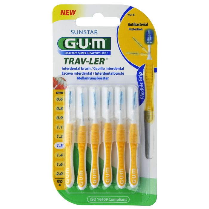 Gum Trav-Ler väliharja 1,3 mm keltainen 6 kpl 1514g-13