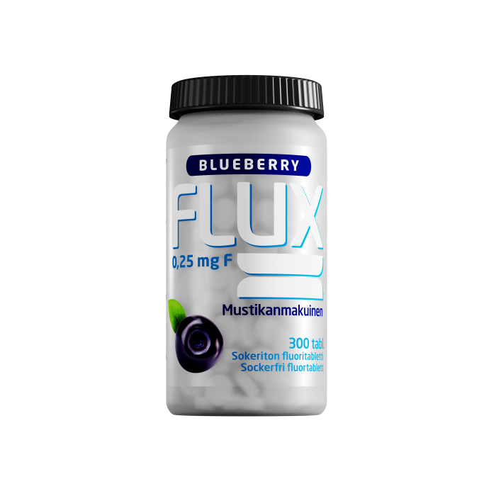 Flux Blueberry fluoritabletti 300 imeskelytabletti-13