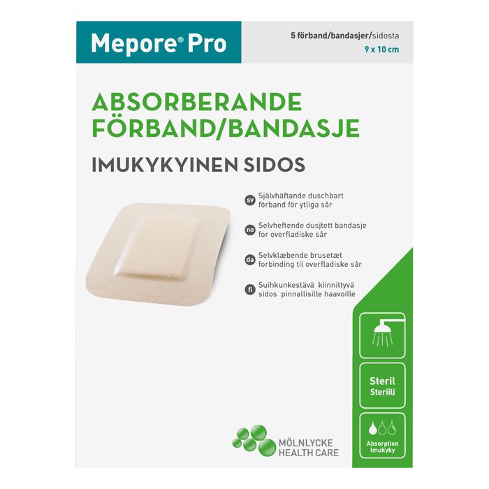 Mepore Pro 9x10cm haavasidos 5 kpl suihkunkestävä-13