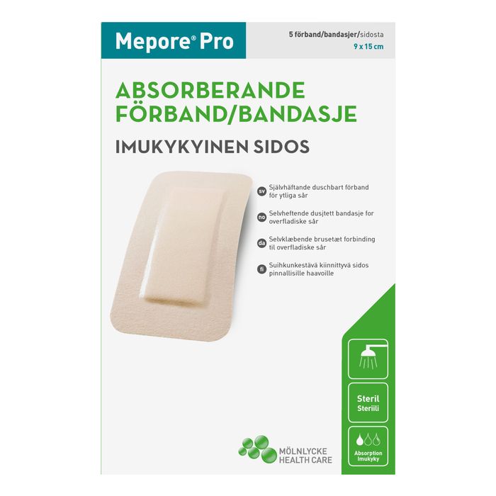 Mepore Pro 9x15 cm haavasidos 5 kpl  suihkunkestävä-13