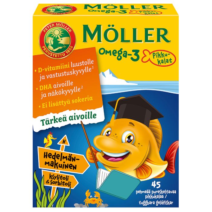 Möller Omega-3 Pikkukalat hedelmäinen 45 kpl-13