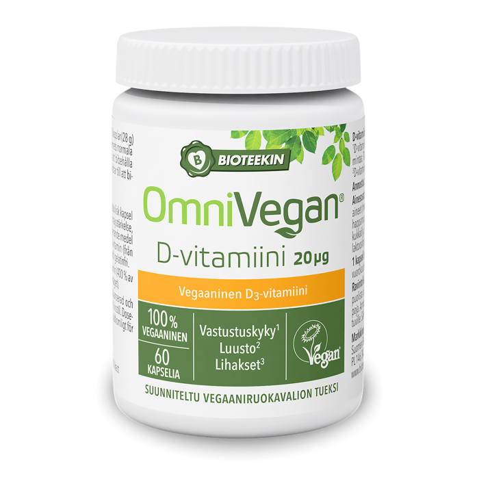 OmniVegan D-vitamiini 20 mikrog 60 kaps-13