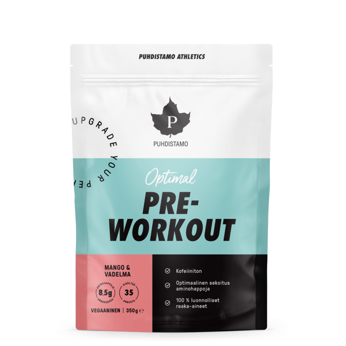 Puhdistamo Athletics Pre-Workout Kofeiiniton Mango-Vadelma 350g-13
