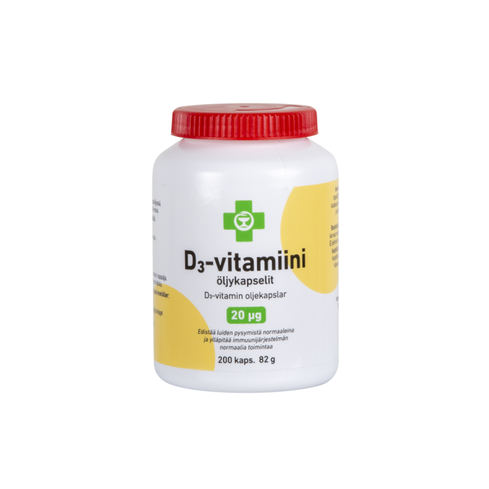 APTEEKKI D3-Vitamiini 20 mcg öljykapselit 200 kaps-13