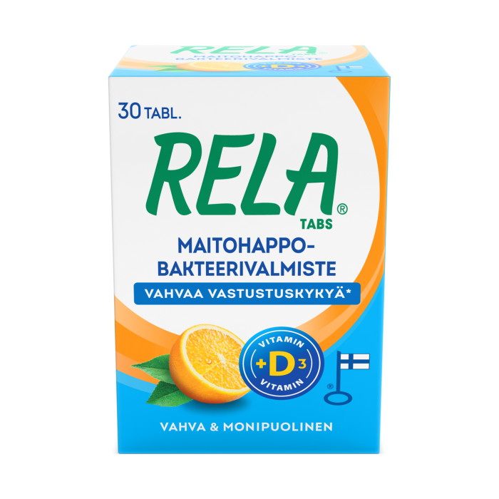 Rela Tabs Appelsiini + D3 30 tabl UUSI -13