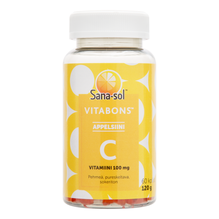 Sana-Sol Vitabons c-vitamiini 100mg appelsiini 60 kpl-13