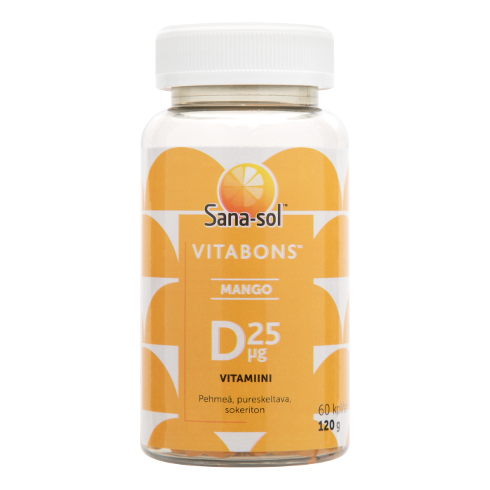 Sana-Sol Vitabons d-vitamiini 25mikrog mango 60 kpl-13