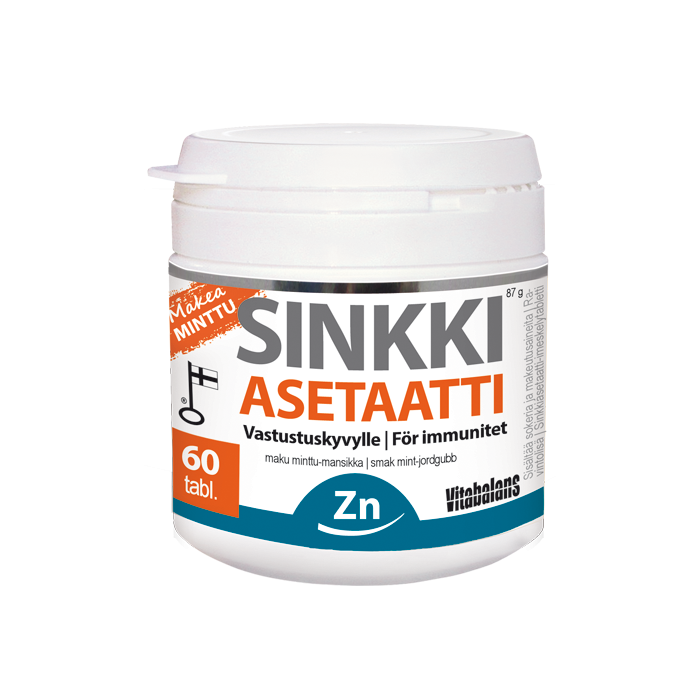 Sinkki Asetaatti minttu-mansikka 60 tabl-13