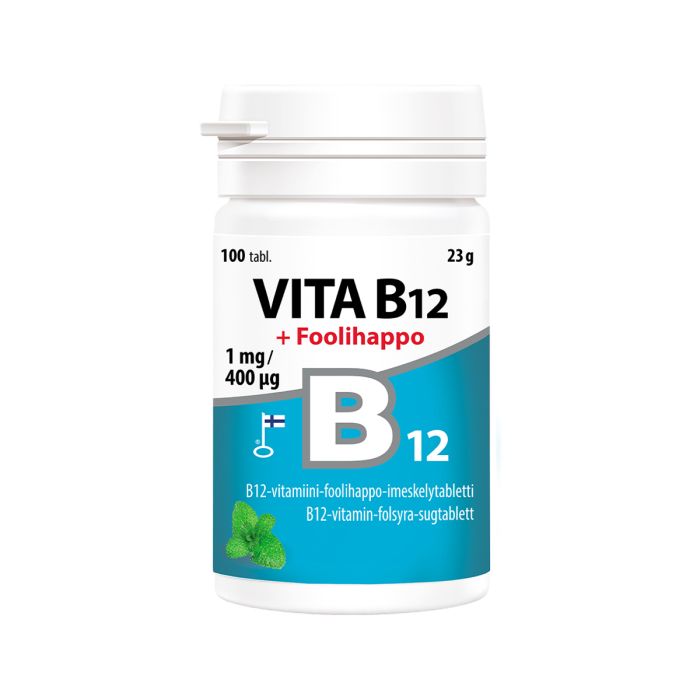 Vita B12-vitamiini + foolihappo 100 tabl-13
