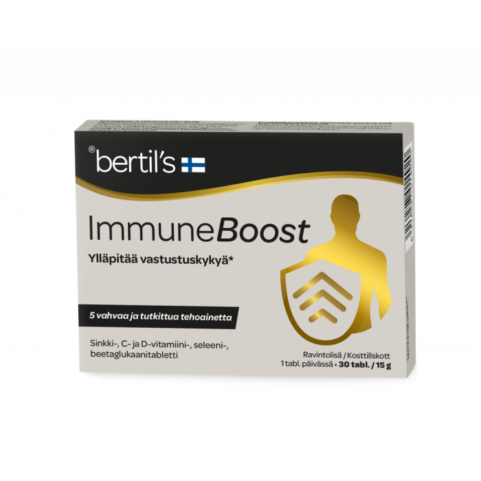 bertils Immune Boost 30 tabl  sinkki, C- ja D-vitamiini, seleeni, beetaglukaani-13