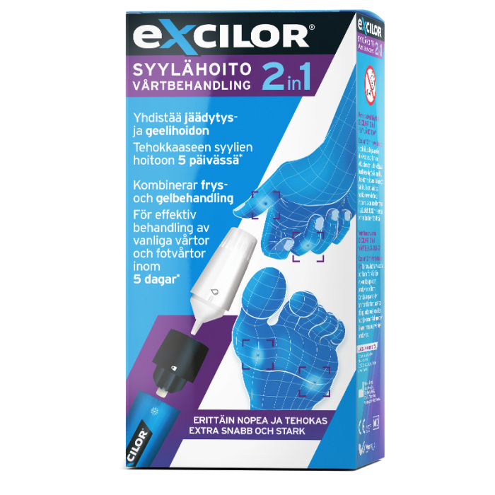 Excilor Syylähoito 2in1 1 kpl  Jäädytysainesäiliö 11,5ml ja TCA-geeli 1ml-13