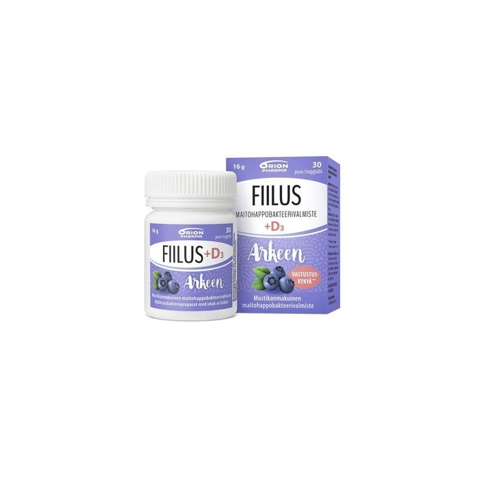 Fiilus Arkeen + d3 mustikka 30 purutabl-13