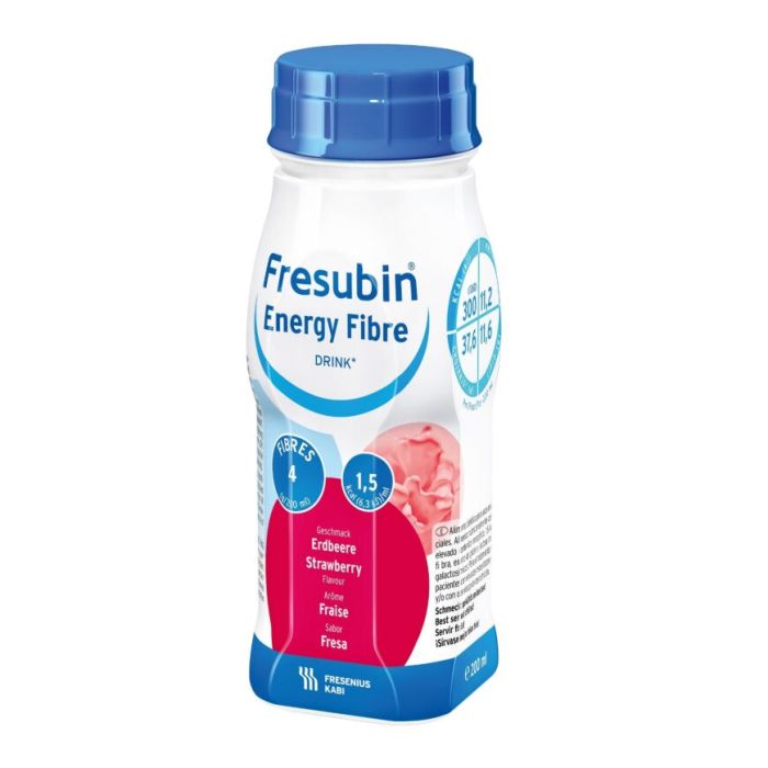 Fresubin Energy Fibre Drink  4x200 ml neste, täydennysravintovalmiste mansikka-13