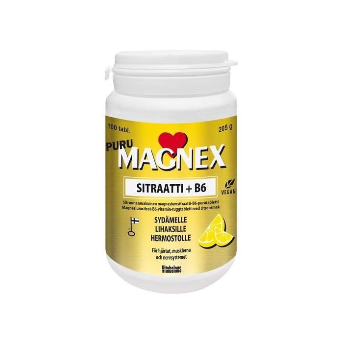 Magnex Sitraatti 375mg + B6 puru 100 tabl-13