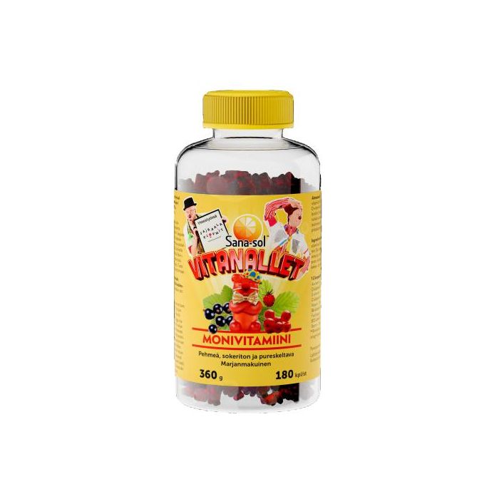 Sana-Sol Vitanallet monivitamiini, Sairaalaklovni 180 kpl-13