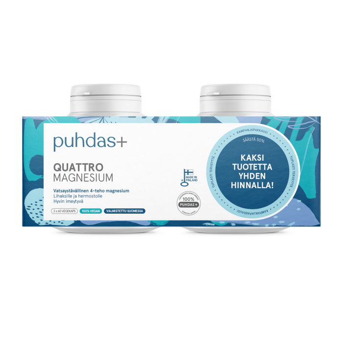 Puhdas+ Quattro Magnesium tuplapakkaus 2x60kpl-13