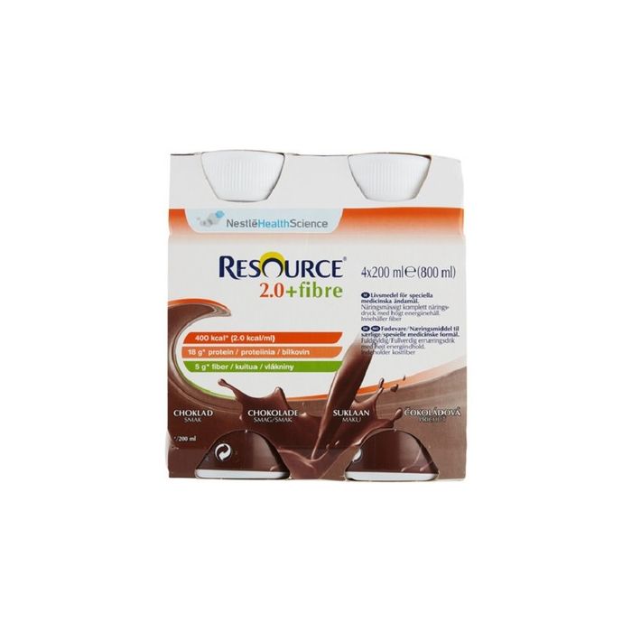 Resource 2.0 Fibre 4x200 ml neste, täydennysravintovalmiste suklaa-13