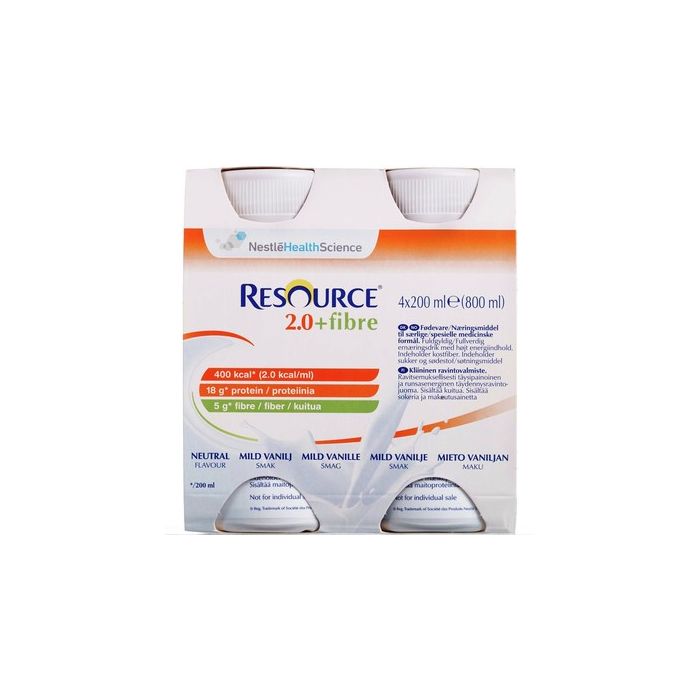 Resource 2.0 Fibre 4x200 ml neste, täydennysravintovalmiste neutraali-13