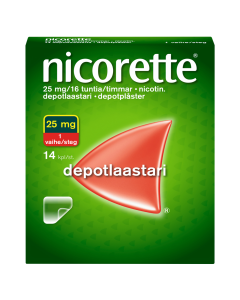 Nicorette 25 mg/16 h pitk&auml;vaikutteinen laastari 14 kpl 