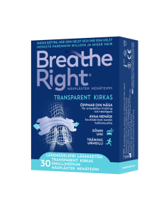 Breathe Right nen&auml;teippi Kirkas Small/Medium 30 kpl