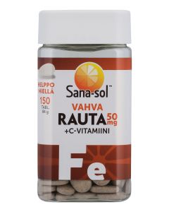 Sana-Sol Rauta 50mg+C-vitamiini vahva 150 tabl 