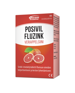 Posivil Fluzink veriappelsiini 40 tabl imeskelytabletti