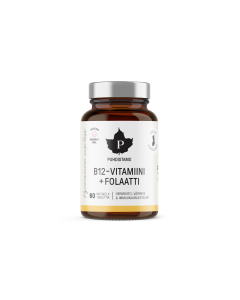 Puhdistamo B12-vitamiini + Folaatti, Vadelma 60 kaps