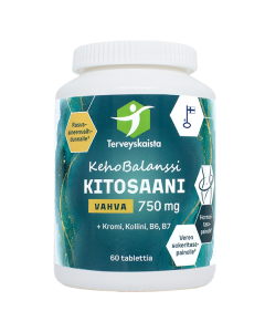 Terveyskaista KehoBalanssi Vahva Kitosaani 750 mg +Kromi +Koliini +B6+B7 60 tabl