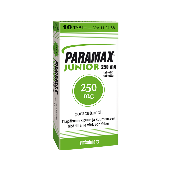 PARAMAX JUNIOR 250 mg 10 fol tabletti-13
