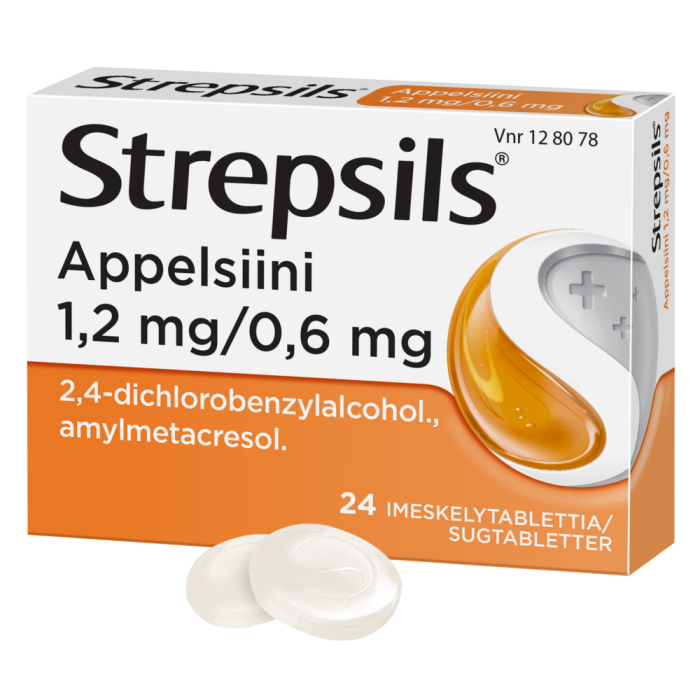 STREPSILS APPELSIINI 1,2/0,6 mg 24 fol imeskelytabletti-13