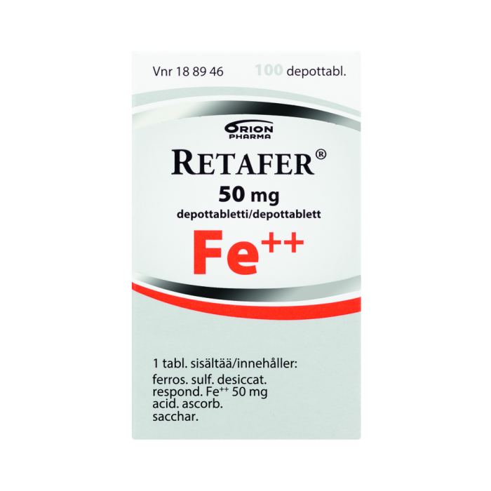 RETAFER 50 mg 100 kpl depottabletti-13