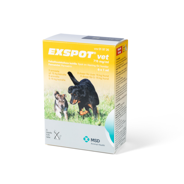 EXSPOT VET 715 mg/ml 6 x 1 ml paikallisvaleluliuos-13
