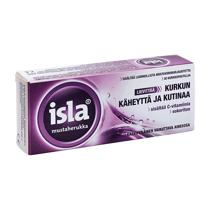 ISLA Mustaherukka kurkkupastilli 30 fol  (sokeriton)-13