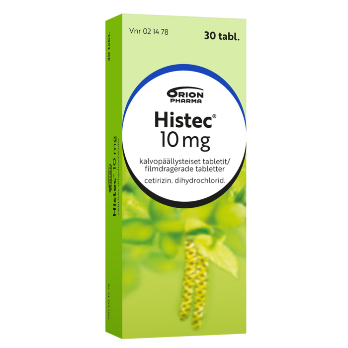 HISTEC 10 mg 30 fol tabletti, kalvopäällysteinen-13 HISTEC 10 mg 30 fol tabletti, kalvopäällysteinen-13