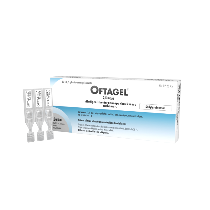 OFTAGEL 2,5 mg/g 30 x 0,5 g silmägeeli, kerta-annospakkaus-13