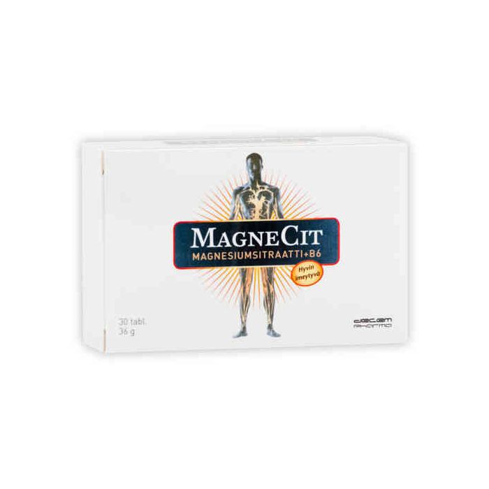 Magnecit 30 tabl magnesiumsitraatti + b6-vitamiini-13