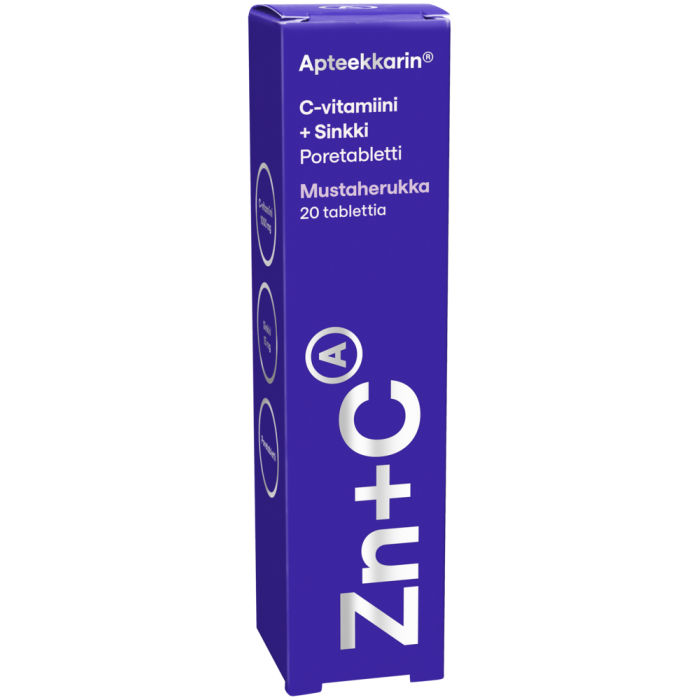 Apteekkarin C+ Sinkkipore mustaherukka 20 tabl-13