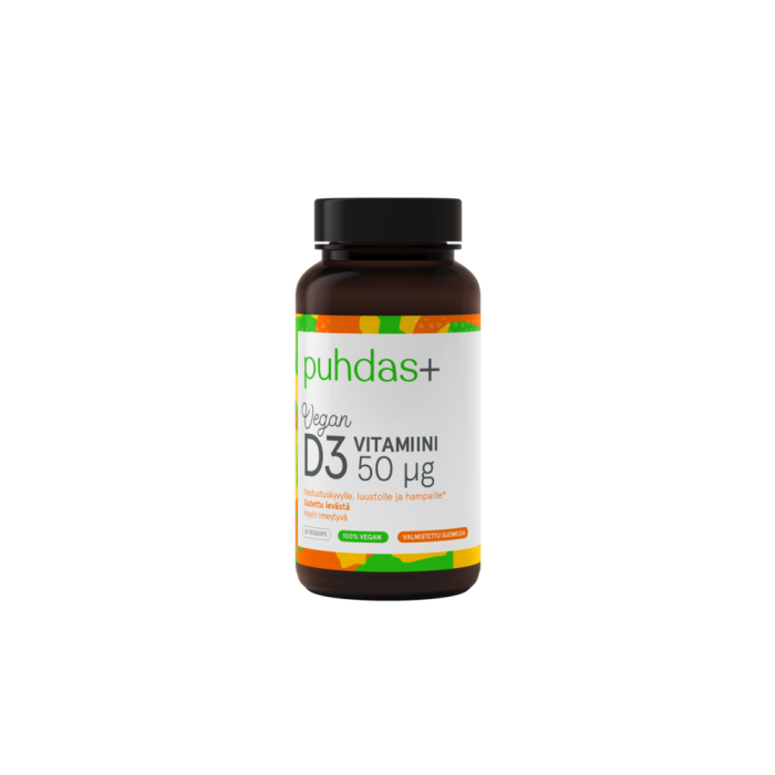 Puhdas+ Kasviperäinen D3-vitamiini 50 mikrog 60 kaps-13