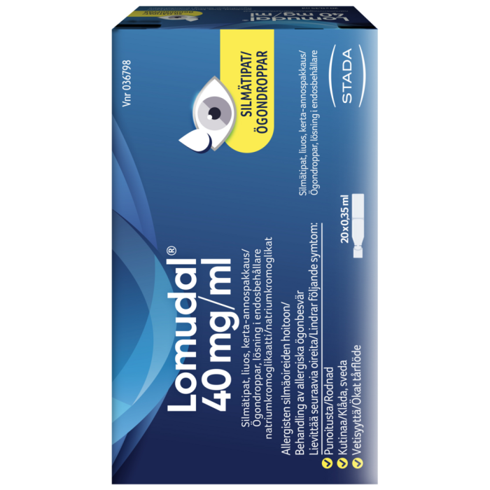 LOMUDAL 40 mg/ml 20 x 0,35 ml silmätipat, liuos, kerta-annospakkaus-13 LOMUDAL 40 mg/ml 20 x 0,35 ml silmätipat, liuos, kerta-annospakkaus-13