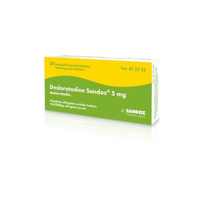 DESLORATADINE SANDOZ 5 mg 30 fol tabletti, kalvopäällysteinen-13 DESLORATADINE SANDOZ 5 mg 30 fol tabletti, kalvopäällysteinen-13