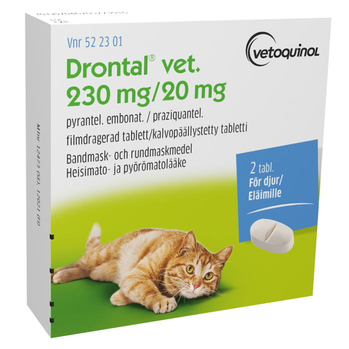 DRONTAL VET. 230 mg / 20 mg 2 fol tabletti, kalvopäällysteinen-13