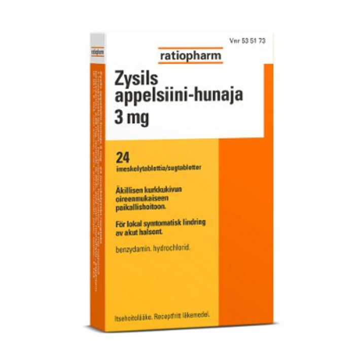 ZYSILS APPELSIINI-HUNAJA 3 mg 24 fol imeskelytabletti-13