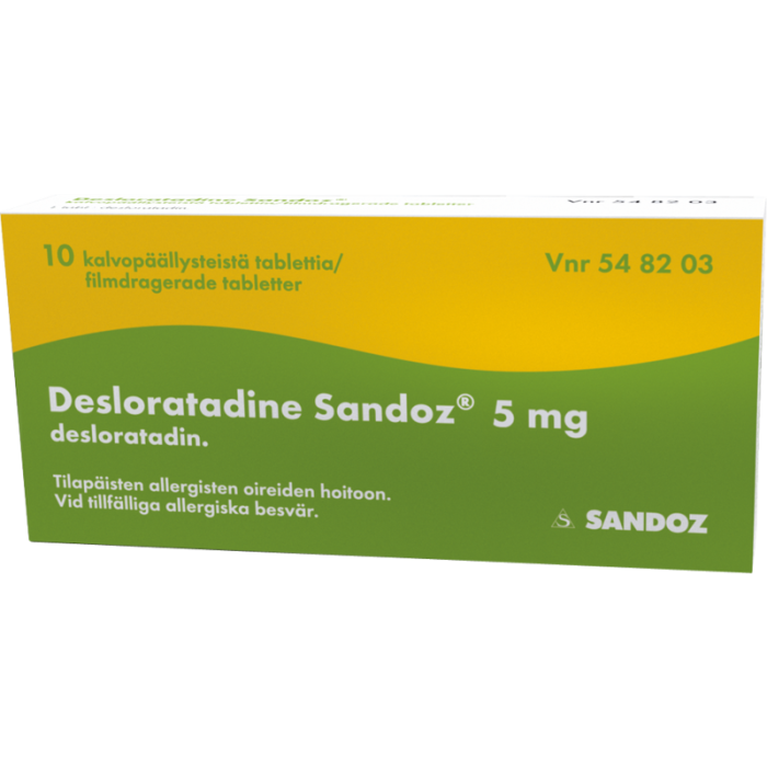 DESLORATADINE SANDOZ 5 mg 10 fol tabletti, kalvopäällysteinen-13