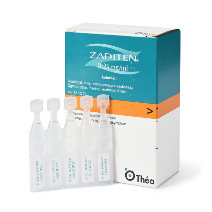 ZADITEN 0,25 mg/ml 20 x 0,4 ml silmätipat, liuos, kerta-annospakkaus-13