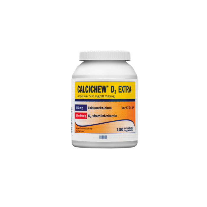 CALCICHEW D3 EXTRA APPELSIINI 500 mg/20 mikrog 100 kpl purutabletti-13