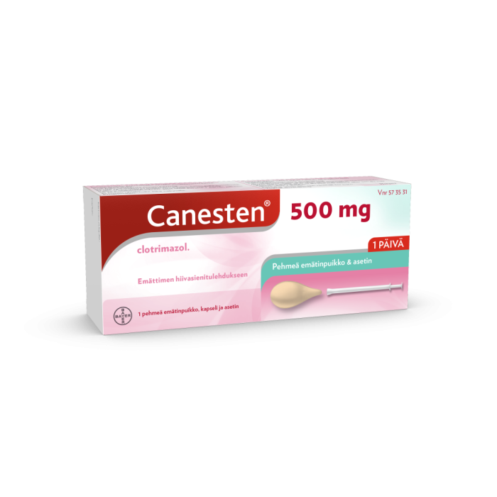 CANESTEN 500 mg 1 fol emätinpuikko, kapseli, pehmeä-13