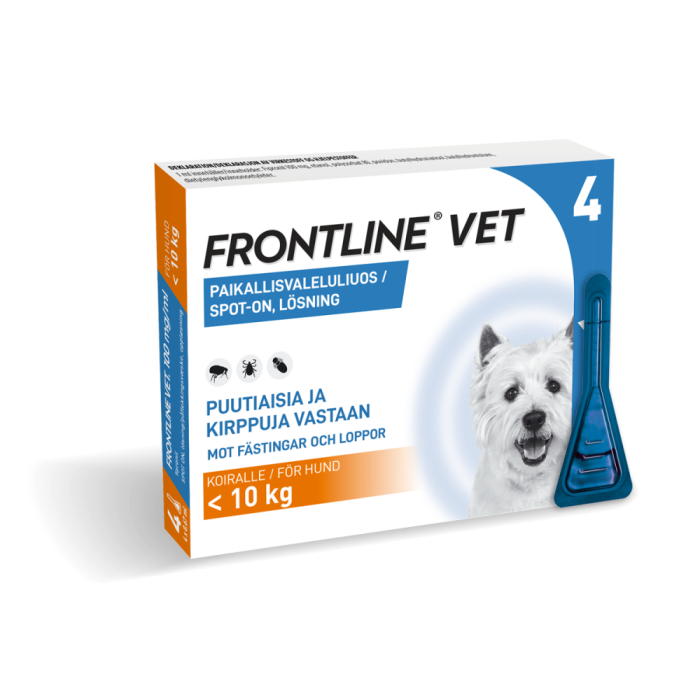FRONTLINE VET 100 mg/ml 4 x 0.67 ml paikallisvaleluliuos-13