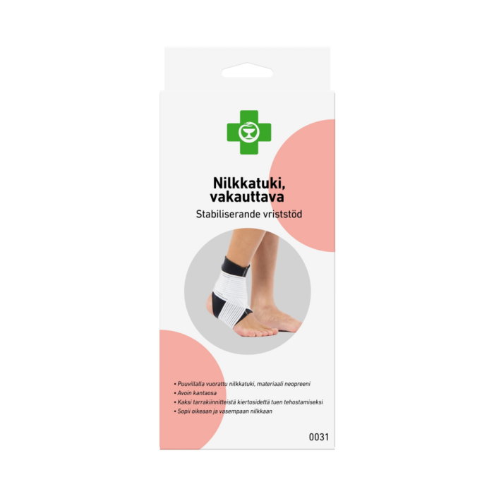 APTEEKKI nilkkatuki vakauttava XL 1 kpl, musta-valkoinen-13